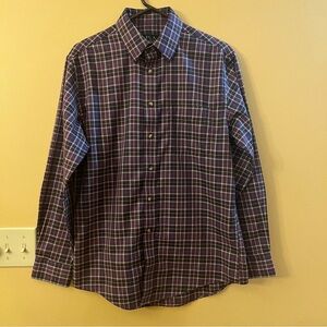 Jos. A. Bank Men's Purple Plaid Button Down Long Sleeve Shirt Size Medium